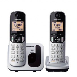 Telefone Sem Fio Panasonic - KX-TGC212LB+Ramal+ Bina Prata