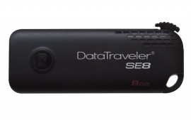 Pen Drive Kingston 8 GB Data Traveler SE8 USB 2.0- Preto