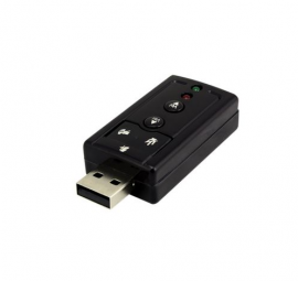 Adaptador De Placa De Som USB 7.1 Entrada P2 Fone E Microfone 015-0063