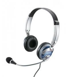 Headset Multilaser  Com Microfone Profissional Azul Prata - Ph026
