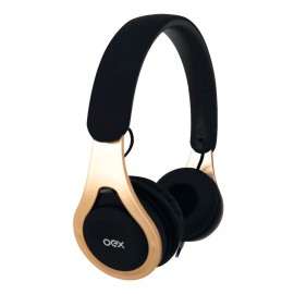 Headphone Drop HS-210 com Fio - Preto e Dourado - OEX