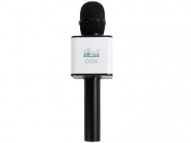 Microfone Sem Fio Bluetooth Karaokê OEX Voice MK100 Prata