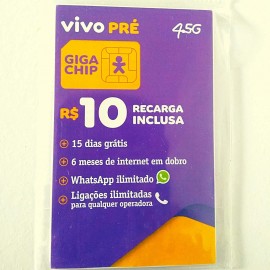 Chip Vivo Pre 4.5g + Recarga De 10 Reais