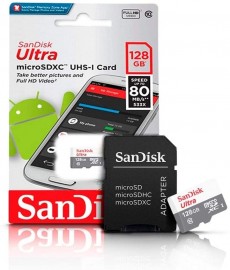 Cartão de Memória Sandisk com adaptador – 128Gb