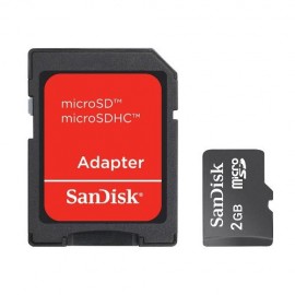 Cartão de Memória Sandisk + Adaptador Micro SD 2GB 