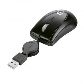 Mini Mouse Multilaser USB Mini Retrátil Preto - MO159