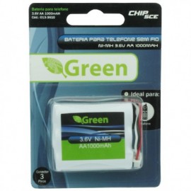 Bateria Green para Telefone sem Fio 3,6V AA 1000MAH 