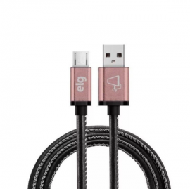 Cabo Micro USB SKN510BK Tecido Natural Costurado Recarga ELG