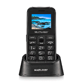 Celular Vita com Base Tela 1.8 Polegadas Dual Chip 2G USB Bluetooth Preto - P9121 