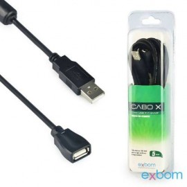 Cabo Extensor Exbom USB 2.0 AM+AF 5M com Filtro - CBX-U2AMAF50