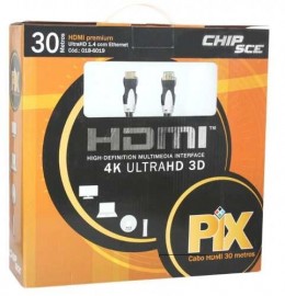 Cabo HDMI 30m  4K ULTRA HD 3D - Chip sce