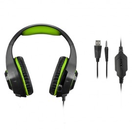 Headset Gamer Warrior Rama, LED Verde - PH299