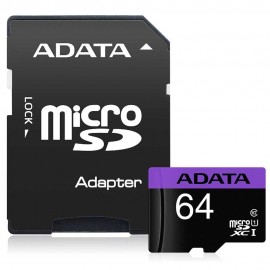 Cartão de Memória Adata 64 GB Classe 10 com Adaptador 