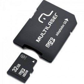 Adaptador Multilaser 2X1 SD + Cartao de Memória Classe 10 32GB - MC111