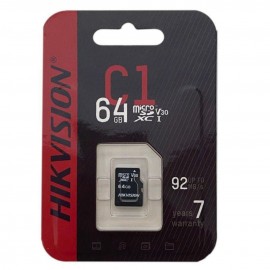 Carto de Memria Hikvision 64GB MicroSD C1 Series HS-TF-C1(STD)/64G/ZAZ01X00/OD