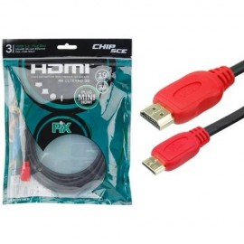 Cabo HDMI Chipsce Mini 1.4 UltraHD 3M